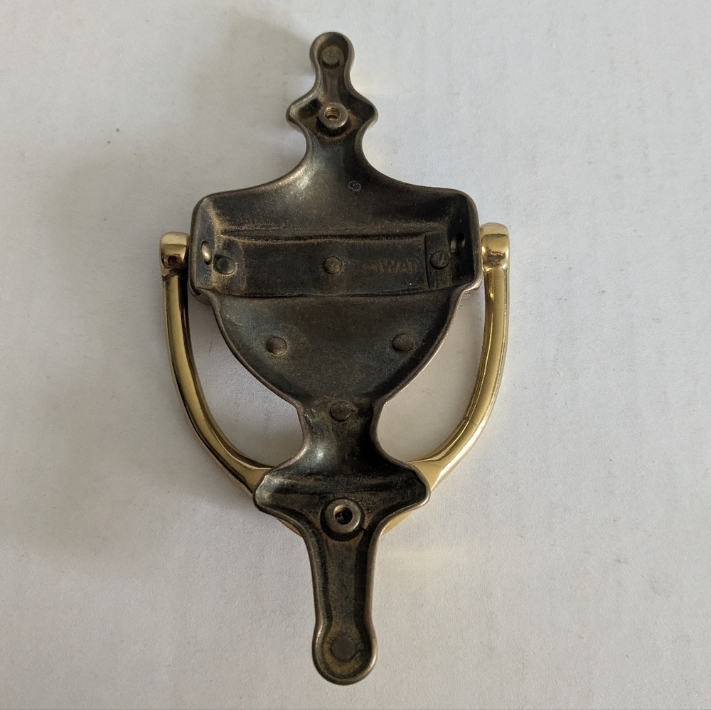 Brass/Gold Tone door knocker entry door.Vintage - Picture 2 of 3